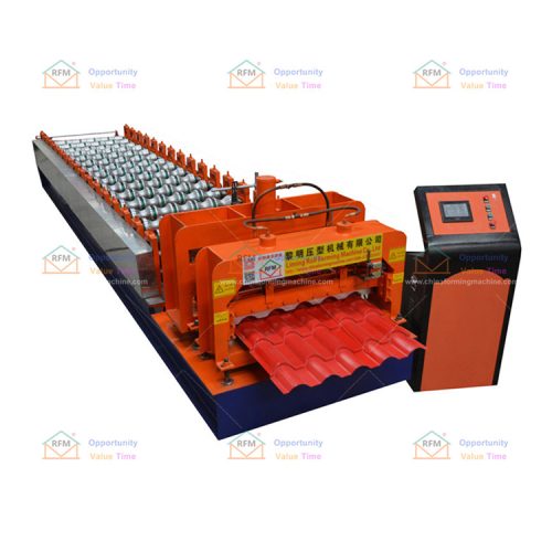 Precision and flatness customized steel glazed roof tile roll forming machine