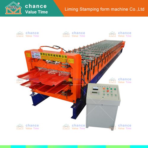 Stable and efficient guide pillar shearing double-layer color steel machine